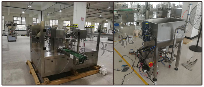 星火公司給袋式調味醬包裝機設備展示